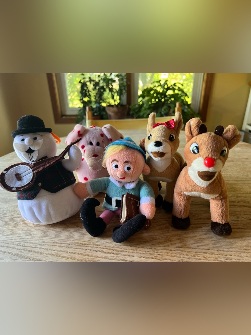 Vintage 1990s CVS Rudolph the Red Nosed Reindeer Stuffins plush toys, set of 5
